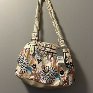 Rosetti Vegan Purse twist handle shoulder bag floral flower